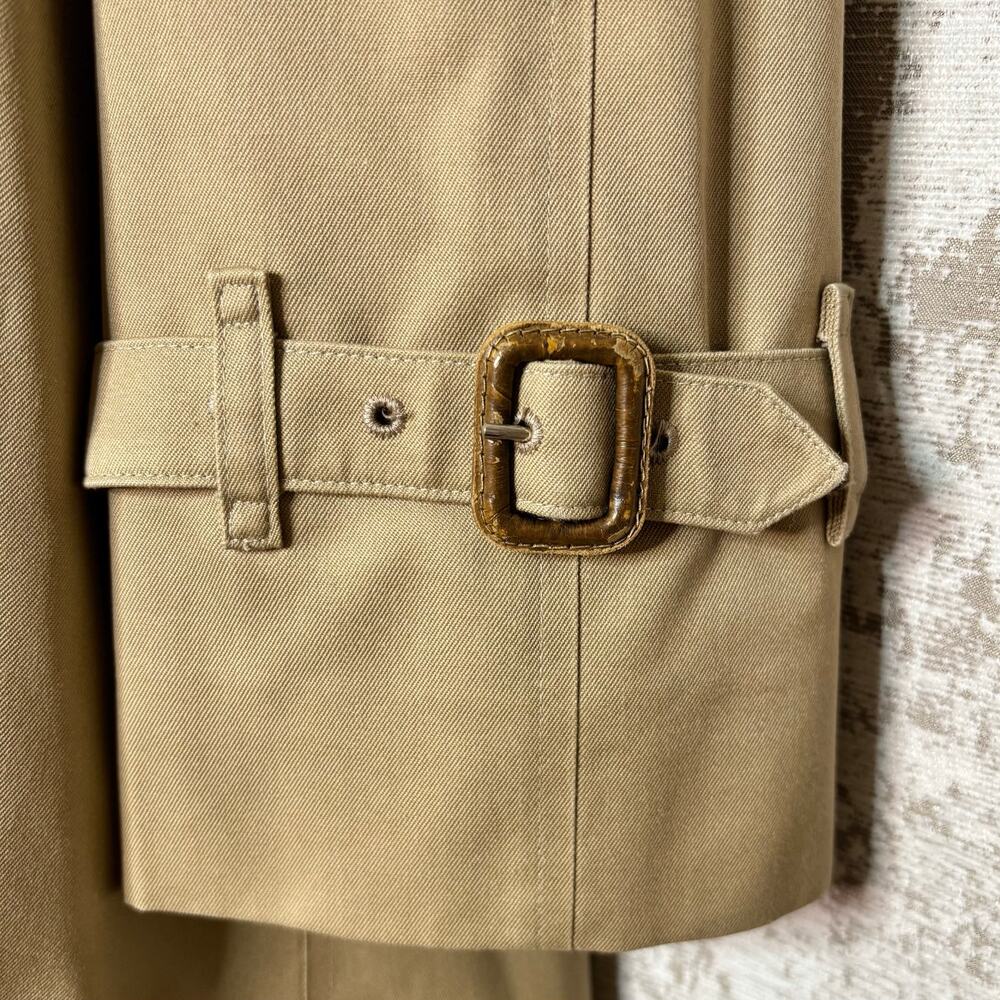 Burberry Belted Trench Coat with Plaid 100% Wool Lining & Collar in Honey - Picture 8 of 16